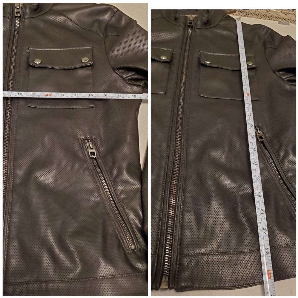 Zara Man Perforated Polyurethane Black Jacket - Picture 6 of 7